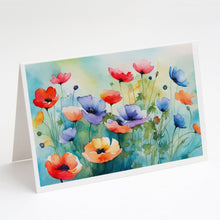 Load image into Gallery viewer, Anemones in Watercolor Greeting Cards -  Blank Note Cards – 8-Pack of Artist-Designed Cards with Envelopes
