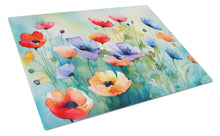 Load image into Gallery viewer, Anemones in Watercolor Glass Cutting Boards – Durable, Decorative Kitchen Art Large