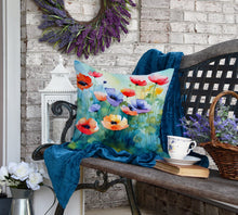 Load image into Gallery viewer, Anemones in Watercolor Throw Pillow