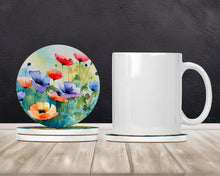Load image into Gallery viewer, Anemones in Watercolor Large Sandstone Coasters Pack of 4