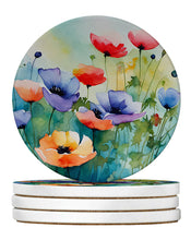 Load image into Gallery viewer, Anemones in Watercolor Large Sandstone Coasters Pack of 4
