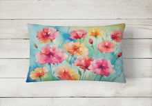 Load image into Gallery viewer, Carnations in Watercolor Fabric Decorative Pillow
