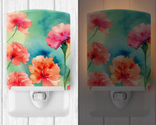 Load image into Gallery viewer, Carnations in Watercolor Ceramic Night Light