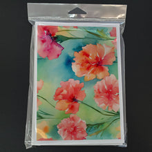 Load image into Gallery viewer, Carnations in Watercolor Greeting Cards -  Blank Note Cards – 8-Pack of Artist-Designed Cards with Envelopes