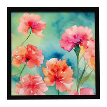 Load image into Gallery viewer, Carnations in Watercolor Framed Metal Print