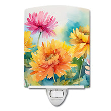 Load image into Gallery viewer, Chrysanthemums in Watercolor Ceramic Night Light