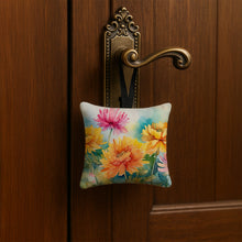 Load image into Gallery viewer, Chrysanthemums in Watercolor Hanging Square Fabric Ornament 3.5 × 3.5