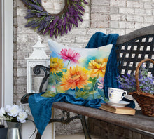 Load image into Gallery viewer, Chrysanthemums in Watercolor Throw Pillow