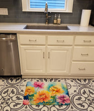 Load image into Gallery viewer, Chrysanthemums in Watercolor Memory Foam Kitchen Mat