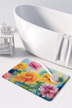 Load image into Gallery viewer, Chrysanthemums in Watercolor Memory Foam Kitchen Mat