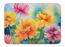 Load image into Gallery viewer, Chrysanthemums in Watercolor Memory Foam Kitchen Mat