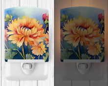 Load image into Gallery viewer, Chrysanthemums in Watercolor Ceramic Night Light