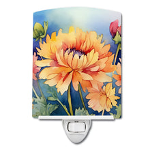 Load image into Gallery viewer, Chrysanthemums in Watercolor Ceramic Night Light