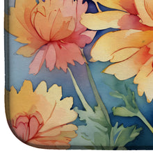 Load image into Gallery viewer, Chrysanthemums in Watercolor Dish Drying Mat