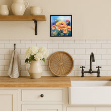 Load image into Gallery viewer, Chrysanthemums in Watercolor Framed Metal Print