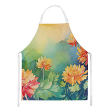 Load image into Gallery viewer, Chrysanthemums in Watercolor Apron – Artist-Designed Kitchen, BBQ &amp; Craft Apron