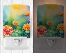 Load image into Gallery viewer, Chrysanthemums in Watercolor Ceramic Night Light DAC1552CNL