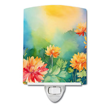 Load image into Gallery viewer, Chrysanthemums in Watercolor Ceramic Night Light DAC1552CNL