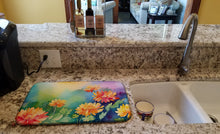 Load image into Gallery viewer, Chrysanthemums in Watercolor Dish Drying Mat