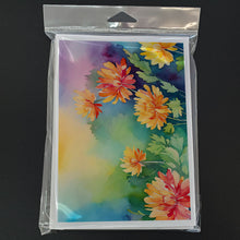 Load image into Gallery viewer, Chrysanthemums in Watercolor Greeting Cards -  Blank Note Cards – 8-Pack of Artist-Designed Cards with Envelopes