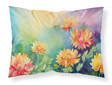 Load image into Gallery viewer, Chrysanthemums in Watercolor Fabric Standard Pillowcase – Artistic Decorative Front, White Back