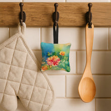 Load image into Gallery viewer, Chrysanthemums in Watercolor Hanging Square Fabric Ornament 3.5 × 3.5