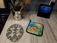 Load image into Gallery viewer, Chrysanthemums in Watercolor Pot Holders - Set of 2 Decorative Kitchen Helpers | Made in the USA