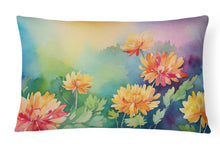 Load image into Gallery viewer, Chrysanthemums in Watercolor Fabric Decorative Pillow