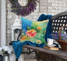 Load image into Gallery viewer, Chrysanthemums in Watercolor Throw Pillow