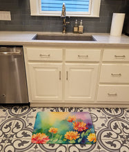 Load image into Gallery viewer, Chrysanthemums in Watercolor Memory Foam Kitchen Mat