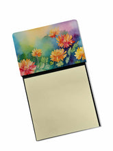 Load image into Gallery viewer, Chrysanthemums in Watercolor Sticky Note Holder- Refiilable Desk Accessory Note Pad