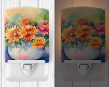 Load image into Gallery viewer, Chrysanthemums in Watercolor Ceramic Night Light