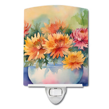 Load image into Gallery viewer, Chrysanthemums in Watercolor Ceramic Night Light