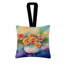Load image into Gallery viewer, Chrysanthemums in Watercolor Hanging Square Fabric Ornament 3.5 × 3.5