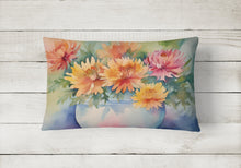 Load image into Gallery viewer, Chrysanthemums in Watercolor Fabric Decorative Pillow