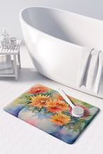 Load image into Gallery viewer, Chrysanthemums in Watercolor Memory Foam Kitchen Mat