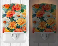 Load image into Gallery viewer, Chrysanthemums in Watercolor Ceramic Night Light