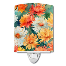 Load image into Gallery viewer, Chrysanthemums in Watercolor Ceramic Night Light
