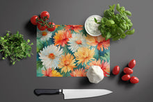 Load image into Gallery viewer, Chrysanthemums in Watercolor Glass Cutting Boards – Durable, Decorative Kitchen Art Large