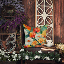 Load image into Gallery viewer, Chrysanthemums in Watercolor Throw Pillow