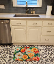 Load image into Gallery viewer, Chrysanthemums in Watercolor Memory Foam Kitchen Mat