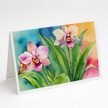 Load image into Gallery viewer, Orchids in Watercolor Greeting Cards -  Blank Note Cards – 8-Pack of Artist-Designed Cards with Envelopes
