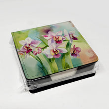 Load image into Gallery viewer, Orchids in Watercolor PU Leather Note Paper Holder