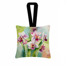 Load image into Gallery viewer, Orchids in Watercolor Hanging Square Fabric Ornament 3.5 × 3.5