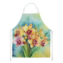 Load image into Gallery viewer, Orchids in Watercolor Apron – Artist-Designed Kitchen, BBQ &amp; Craft Apron