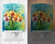 Load image into Gallery viewer, Orchids in Watercolor Ceramic Night Light