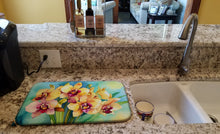 Load image into Gallery viewer, Orchids in Watercolor Dish Drying Mat