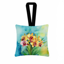 Load image into Gallery viewer, Orchids in Watercolor Hanging Square Fabric Ornament 3.5 × 3.5