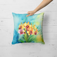Load image into Gallery viewer, Orchids in Watercolor Throw Pillow