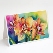 Load image into Gallery viewer, Orchids in Watercolor Greeting Cards -  Blank Note Cards – 8-Pack of Artist-Designed Cards with Envelopes